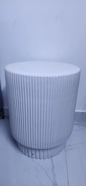 Fluted Ceramic Indoor/Outdoor Side Table
