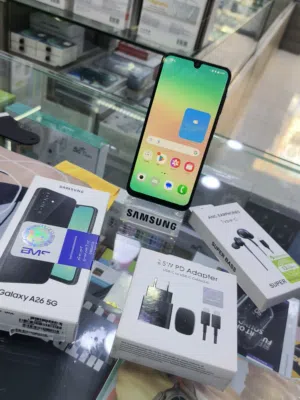 مشغل ايام  SAMSUNG A26 5G مستعمل جيجا 256 و 128 رام 16 معه بكج هدية متوفر توصيل