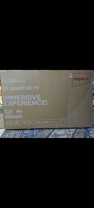 شاشه امبيكس 55 بوصه 4K سمارت أندرويد13 جديده بكرتونها.
