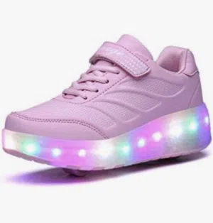 Roller Skates Shoes LED Light Up Wheel Shoes for Kids