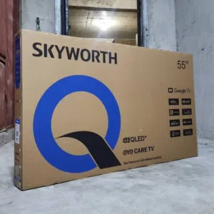 شاشة سكاي ورث  55 بوصة QLED بنظام جوجل 120Hz مريحه العين جديد مع ضمان سنه الوكيل سنه
