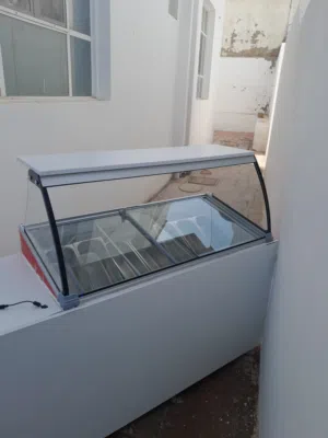 He/She Display ice cream freezer