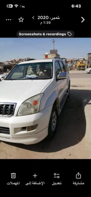 تويوتا برادو 2008 للبيع 6سلندر مكفولة خليجية لونها أبيض