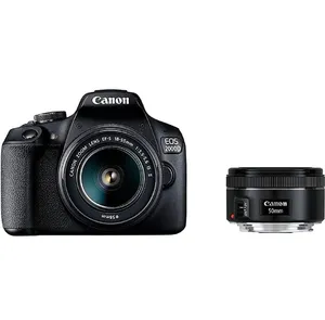 Canon 2000d with 18-55 mm lens + 50mm portrait lens