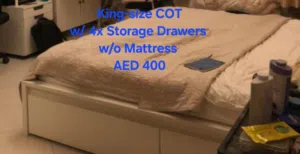 2 King-size Bed Frames, with 4 Drawers each without Mattress- 2 pcs