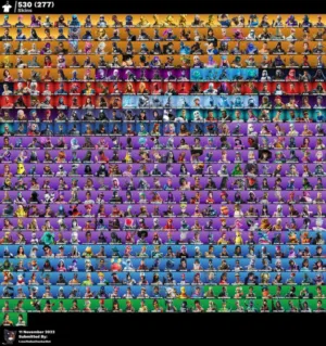 حساب فورتنايت نادر 530سكن بسعر نار جدآ فقط