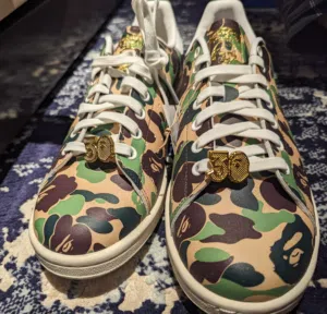 OX STAN SMITH X BAPE SHOESحذاء لمتد جيشي