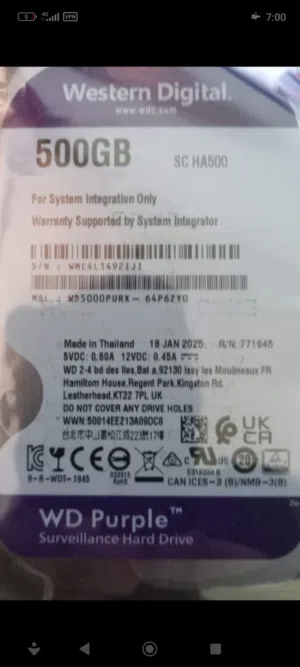 هارد داخلي hdd للكمبيوتر والالعاب وكاميرات المراقبة
