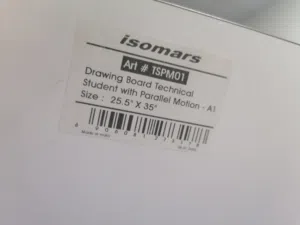 طاولة رسم هندسي A1 ماركة Isomars مع مسطرة متوازية Isomars A1 Technical Drawing Board with Parallel.