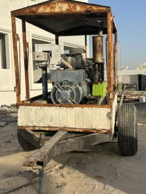 جينريتر 60 kVA صناعة إيطالية 6 سلندر مع تيربو راكبة على عربانة سحب