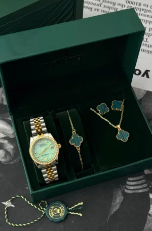 بكج ساعة رولكس ستاتي مع طقم كارتير