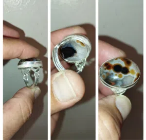 للبيع خاتم فضه عقيق سليماني هندي