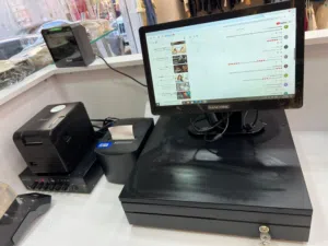 نظام مبيعات i machine متكامل مع قارئ باركود وطابعه باركود وطابعه فواتير وجرار كاش