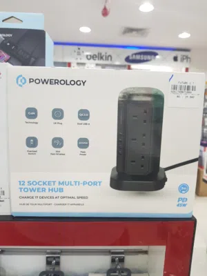 powerology 12 socket multiport tower hub PD 45W