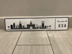 Ksa traveling license plate decoration