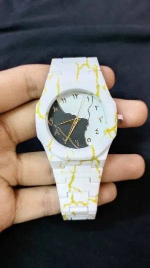 Arabic white golden watch brand new
