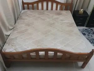 Wooden bed and metres