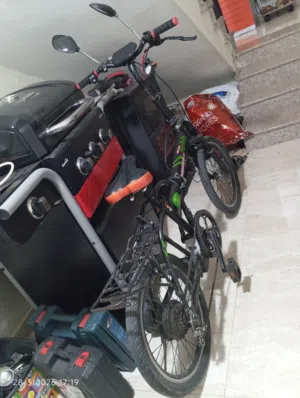 يوجد بسكليت كهرباء 36 فولت 10 امبير طبعا البسكليت ما بمشي المشكله في انه كهرباء في سلك مفصول