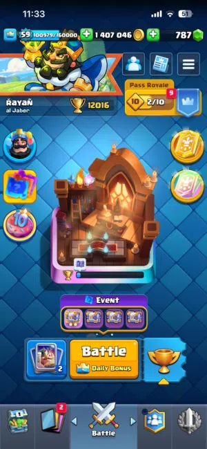 أوصّلك لـ 10000 كؤوس Clash Royale من 7500 إلى 10000 7دنانير