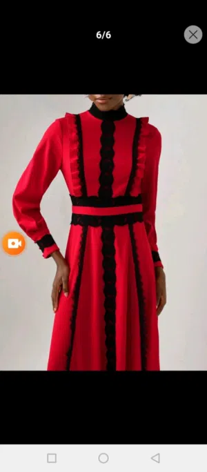 فستان أنيق طويل  قماش فاخر مع جكيت جلد للتواصل(واتس اب)