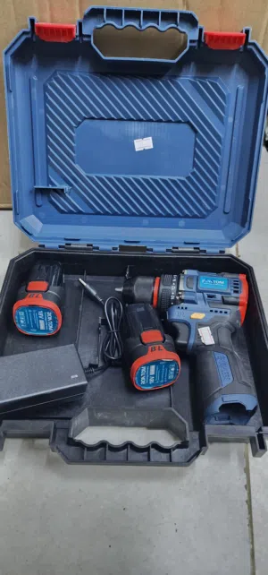 دريل بطارية شركة بونتوم 18V ضمان ثلاث شهور دريل قوي عزم 55Nm فك وتركيب البراغي وثقب الخشب الحديد