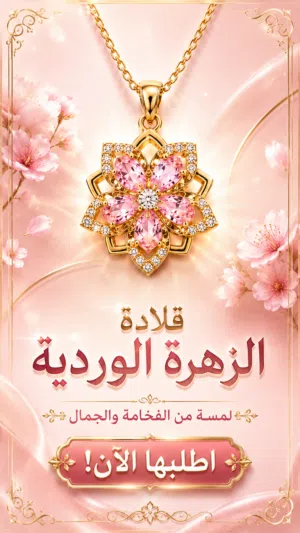 قلاة الزهرة الوردية! روعة و مطلية بالذهب!