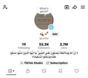 حساب تيك 55.3k متابع حقيقي