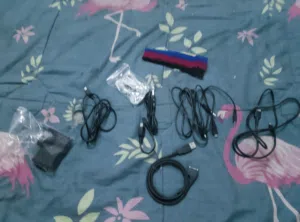 every phone charger cable and flash memory