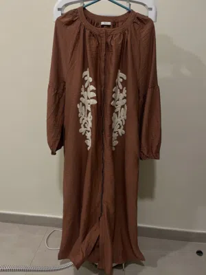 RIVA Brown Embroidered Maxi Dress – Size L