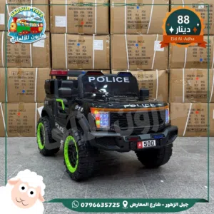 سياره شرطة  ( حجم كبير  ) 4 ماتور تناسب من عمر 1 الي 9 سنوات شاحن 12 فولت / روموت / هزاز / بلوتوث ..