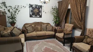 طقم كنب 7 مقاعد خشب زان إسفنج دانلوب