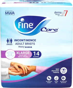 حفاضات كبار السن دخلية للسلس الغزير فاين كير لحماية فائقة وقدرة امتصاص قصوى Fine Care Adult Briefs