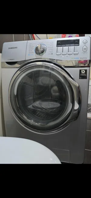 Samsung combo washer with dryer 16/8.5 Kg, silver. Model WD16J7200KSI. 10 years warranty, 3.5 years