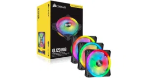 Corsair QL Series, Ql120 RGB, 120mm RGB LED Fan, Triple Pack with Lighting Node Core, Black