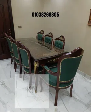 ترابيزه اجتماعات خشب زان احمر مطعم بالنحاس الاصلي متاح تنفيذ جميع المقاسات