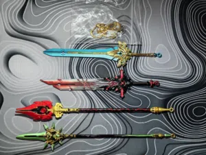 سيوف انمي و العاب و سيف قلم من قنشن امباكت و ونبيس و قاتل الشياطين