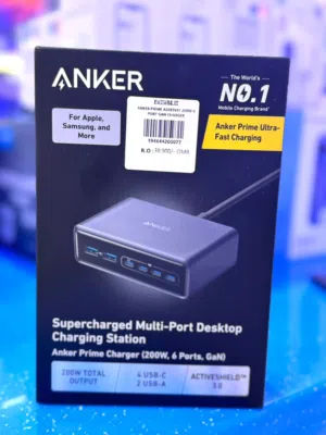 Anker 200W PowerPort Charging Station, 6 Ports, Silver