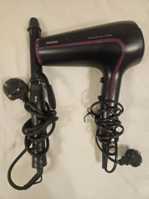 hair curling/straightening iron and dryer