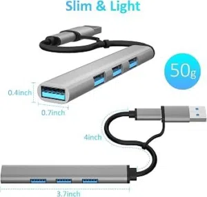 ادبتر منافذ ذكي USB 3.0 HUB بـ 4 منافذ – وصل جميع ملحقاتك بوقت واحد!