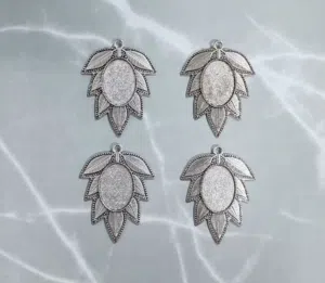 Cabochon Pendant Frame [8 pcs] silver and bronze