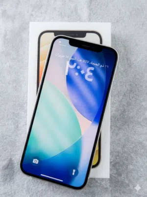 "آيفون 12، أبيض، 128GB - الحالة جيده جداً والبطارية 73%"