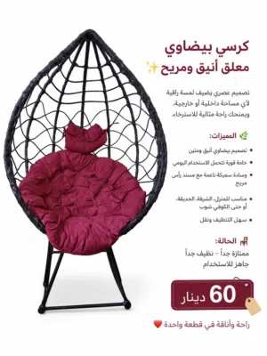كرسي بيضاوي أنيق ومريح (تصميم مودرن ثابت)