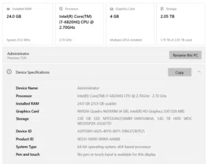 Dell Precision 7510 i7 / 24GB RAM / Quadro 4GB – Workstation