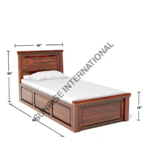 Single Wooden Bed with Mattress(Used)