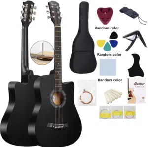 جيتار صوتي (Acoustic) أسود مطفي - أنيق وعصري