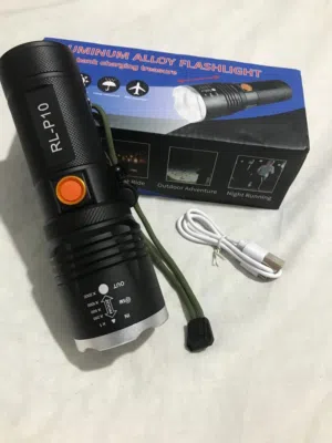 مصباح يدوي قابل لشحن ويدعم لشحن الجوال عند الحاجة زوم  قوة عاليه جدا