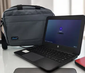 HP Chromebook Laptop + Bag + Charger – Excellent Condition – BD 19 Fixed