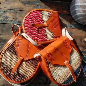 African sisal New leather handbag Woven bag