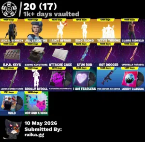 حساب فورت نايت سكنات رزدنت ايفل