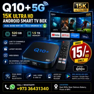 8K Smart TV Box With Android 19 & Dual Band WiFi Watch Free All Live Sports, News, Movies & Series